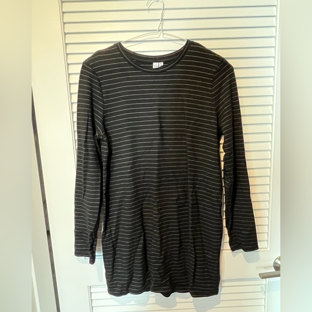 & Other Stories Black and White Striped Dress